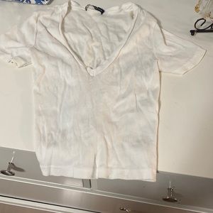 brandy mellvile v neck white top